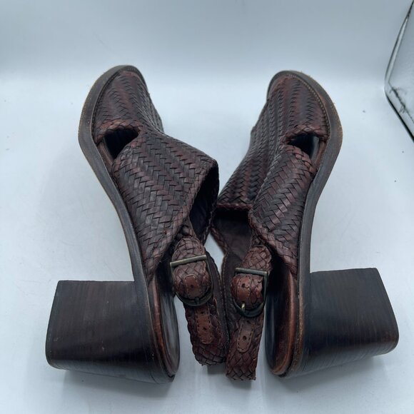 Cole Haan Vintage Woven Leather Slingback Sandals | Boho Heels | Size 6B - Picture 8 of 11